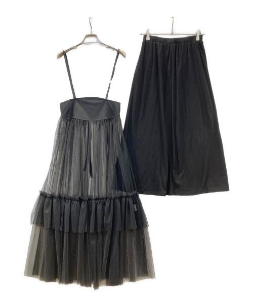 AULA AILA（アウラアイラ）AULA AILA (アウラアイラ) 2WAY TULLE TIERED SKIRT ブラック サイズ:1の古着・服飾アイテム