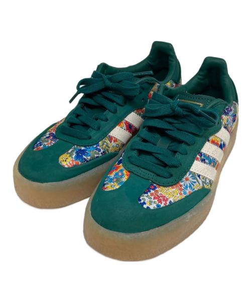 adidas（アディダス）adidas (アディダス) LIBERTY LONDON (リバティ ロンドン) Sambae × Liberty LONDON サンバエ リバティーコラボ グリーン サイズ:23の古着・服飾アイテム