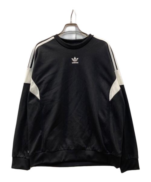adidas（アディダス）adidas (アディダス) クラシックス カットライン クルーネックスウェット ブラック サイズ:Lの古着・服飾アイテム