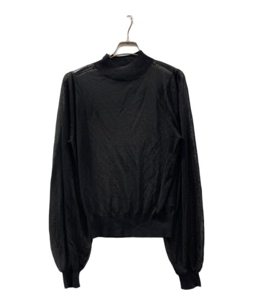 EVERYDAY I LIKE.（エヴリデイ アイ ライク）EVERYDAY I LIKE. (エヴリデイ アイ ライク) Silk Sheer Puff ニット ブラック サイズ:-の古着・服飾アイテム