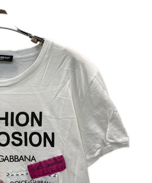 DOLCE & GABBANA（ドルチェ＆ガッバーナ）DOLCE & GABBANA (ドルチェ＆ガッバーナ) ロゴパッチTシャツ ホワイト サイズ:40の古着・服飾アイテム