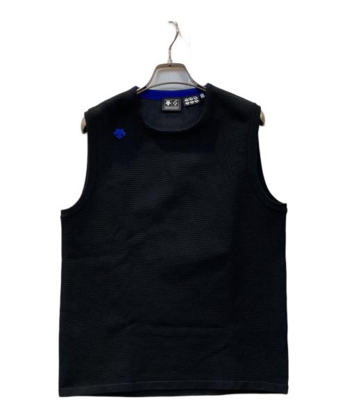 DESCENTE GOLF（デサントゴルフ）DESCENTE GOLF (デサントゴルフ) ラッセルメッシュ ニットベスト ブラック サイズ:Lの古着・服飾アイテム