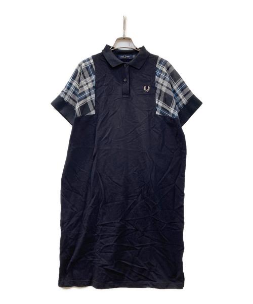 FRED PERRY（フレッドペリー）FRED PERRY (フレッドペリー) チェックパッチワンピース ネイビー サイズ:10の古着・服飾アイテム