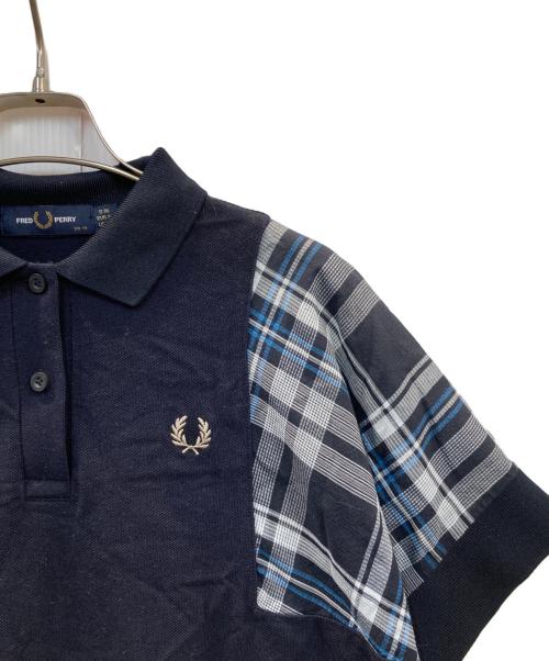 FRED PERRY（フレッドペリー）FRED PERRY (フレッドペリー) チェックパッチワンピース ネイビー サイズ:10の古着・服飾アイテム