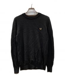 FRED PERRY（フレッドペリー）の古着「TIPPED CREW NECK SWEATER」｜ブラック