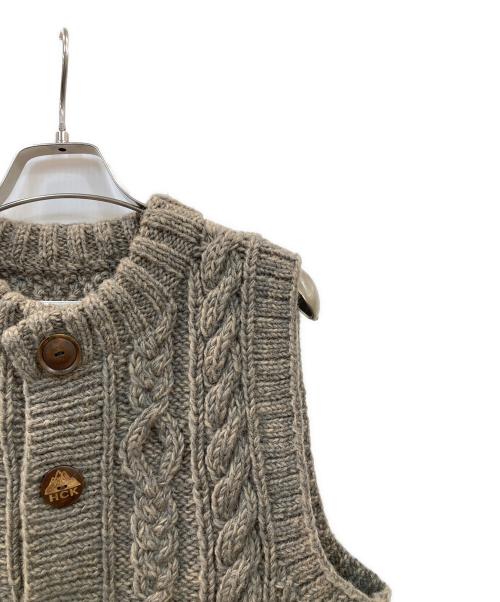 CAMBIO（カンビオ）CAMBIO (カンビオ) HIMALAYAN CLIMBER'S HAND-KNIT  ニットベスト カーキ サイズ:Ｍの古着・服飾アイテム