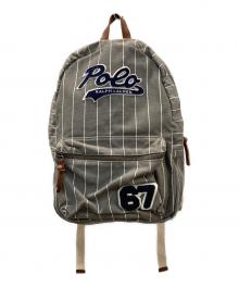 POLO RALPH LAUREN（ポロ・ラルフローレン）の古着「ロゴワッペンキャンバスリュック」｜グレー