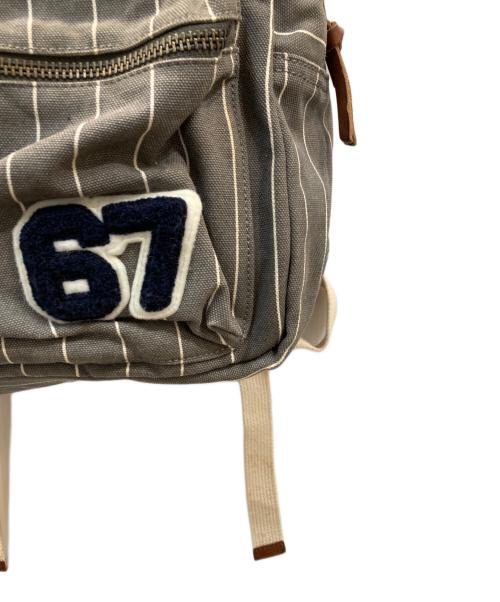 POLO RALPH LAUREN（ポロ・ラルフローレン）POLO RALPH LAUREN (ポロ・ラルフローレン) ロゴワッペンキャンバスリュック グレーの古着・服飾アイテム