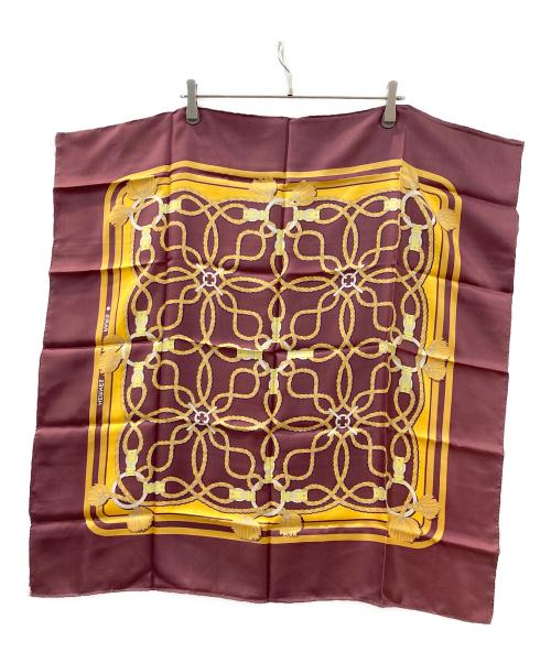 HERMES（エルメス）HERMES (エルメス) ロープモチーフスカーフ ボルドーの古着・服飾アイテム