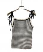 Sea Room lynnシールームリン）の古着「Frill Ribbon Back U ニットキャミソール」｜ホワイト