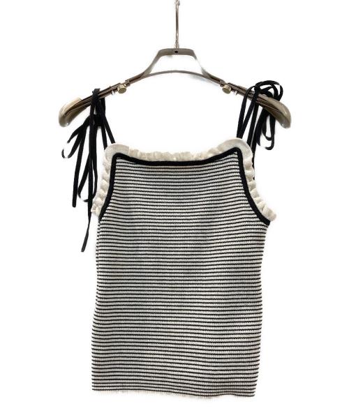 Sea Room lynn（シールームリン）Sea Room Lynn (シールームリン) Frill Ribbon Back U ニットキャミソール ホワイト サイズ:Mの古着・服飾アイテム