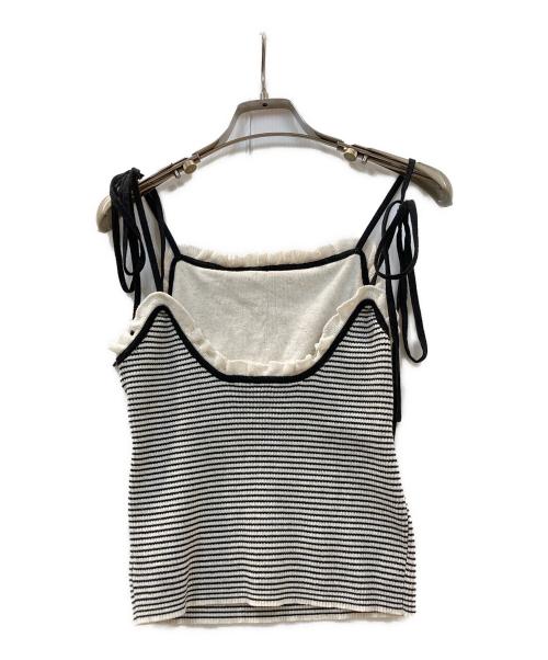 Sea Room lynn（シールームリン）Sea Room Lynn (シールームリン) Frill Ribbon Back U ニットキャミソール ホワイト サイズ:Mの古着・服飾アイテム