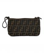 FENDIフェンディ）の古着「ズッカ柄 アクセサリーポーチ」｜ブラウン×ブラック