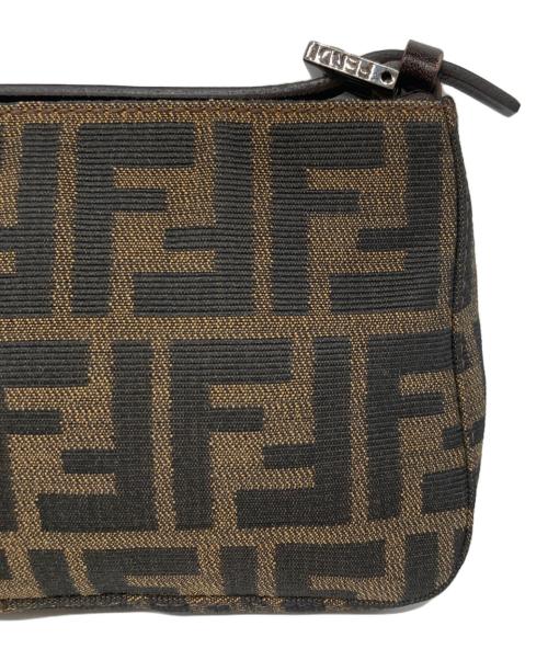 FENDI（フェンディ）FENDI (フェンディ) ズッカ柄 アクセサリーポーチ ブラウン×ブラックの古着・服飾アイテム