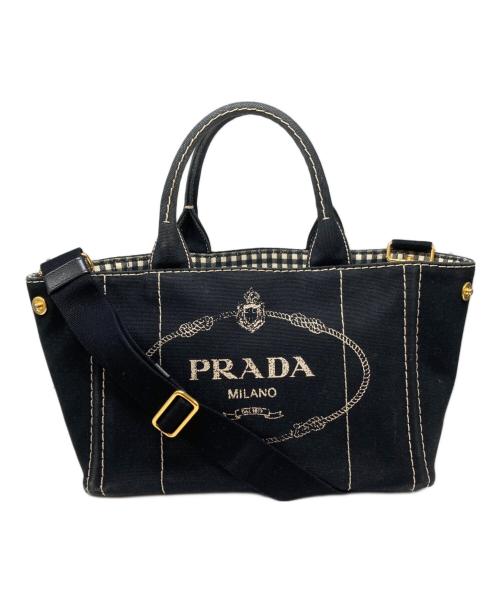 PRADA（プラダ）PRADA (プラダ) カナパ キャンバスハンドバッグ ブラックの古着・服飾アイテム