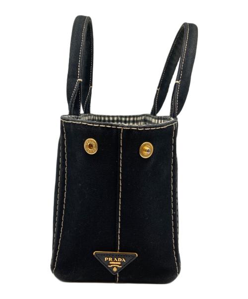 PRADA（プラダ）PRADA (プラダ) カナパ キャンバスハンドバッグ ブラックの古着・服飾アイテム