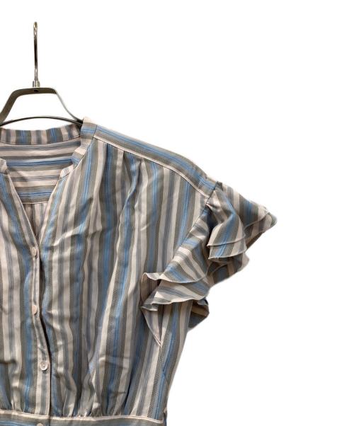 ANAYI（アナイ）ANAYI (アナイ) ドビーストライプ ラッフル ワンピース ピンク サイズ:36の古着・服飾アイテム