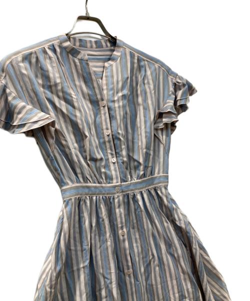 ANAYI（アナイ）ANAYI (アナイ) ドビーストライプ ラッフル ワンピース ピンク サイズ:36の古着・服飾アイテム