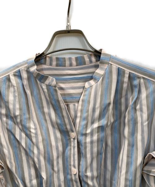 ANAYI（アナイ）ANAYI (アナイ) ドビーストライプ ラッフル ワンピース ピンク サイズ:36の古着・服飾アイテム