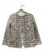 ANAYIアナイ）の古着「ラメスラブツイードロング ジャケット」｜ベージュ