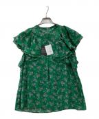 ANAYIアナイ）の古着「花柄フリルシフォンブラウス」｜グリーン