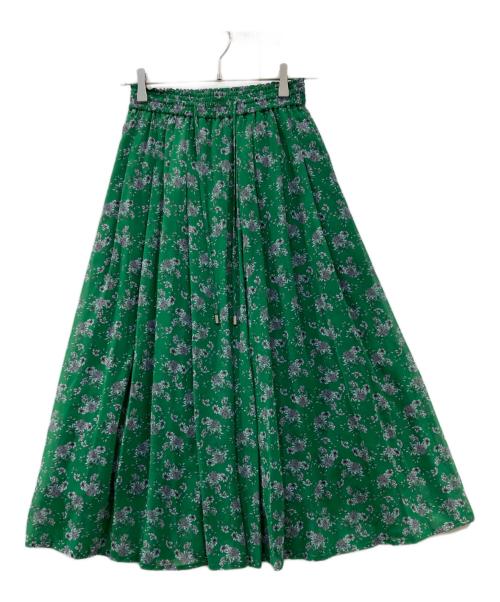 ANAYI（アナイ）ANAYI (アナイ) 花柄フリルシフォンスカート グリーン サイズ:36の古着・服飾アイテム