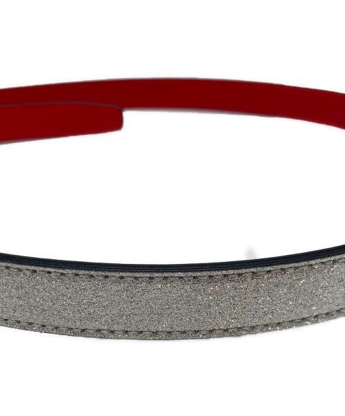 Christian Louboutin（クリスチャン・ルブタン）Christian Louboutin (クリスチャン・ルブタン) CLロゴグリッターベルト シルバー サイズ:85/34の古着・服飾アイテム