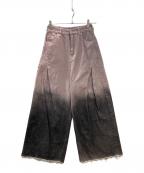 PRANK PROJECTプランクプロジェクト）の古着「Gradient Wide Denim Pants」｜ピンク×ブラック