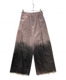 PRANK PROJECT（プランクプロジェクト）の古着「Gradient Wide Denim Pants」｜ピンク×ブラック