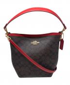 COACHコーチ）の古着「シティ バケット バッグ」｜レッド