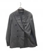 TOMORROW LANDトゥモローランド）の古着「ウールナイロン ダブルブレステッド6Bジャケット DONDI」｜グレー