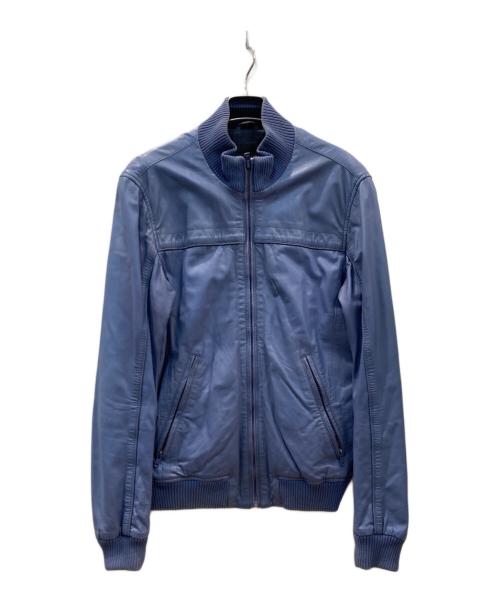 BOMBOOGIE（ボンブーギー）BOMBOOGIE (ボンブーギー) レザージャケット ブルー サイズ:Lの古着・服飾アイテム