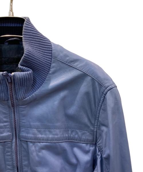 BOMBOOGIE（ボンブーギー）BOMBOOGIE (ボンブーギー) レザージャケット ブルー サイズ:Lの古着・服飾アイテム