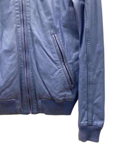 BOMBOOGIE（ボンブーギー）BOMBOOGIE (ボンブーギー) レザージャケット ブルー サイズ:Lの古着・服飾アイテム