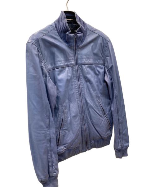 BOMBOOGIE（ボンブーギー）BOMBOOGIE (ボンブーギー) レザージャケット ブルー サイズ:Lの古着・服飾アイテム