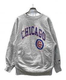 Champion REVERSE WEAVE（チャンピオン リバース ウィーブ）の古着「90's シカゴカブス プリントスウェット」｜グレー