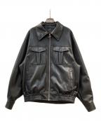 EMODAエモダ）の古着「フェイクレザーオーバーブルゾン」｜ブラック