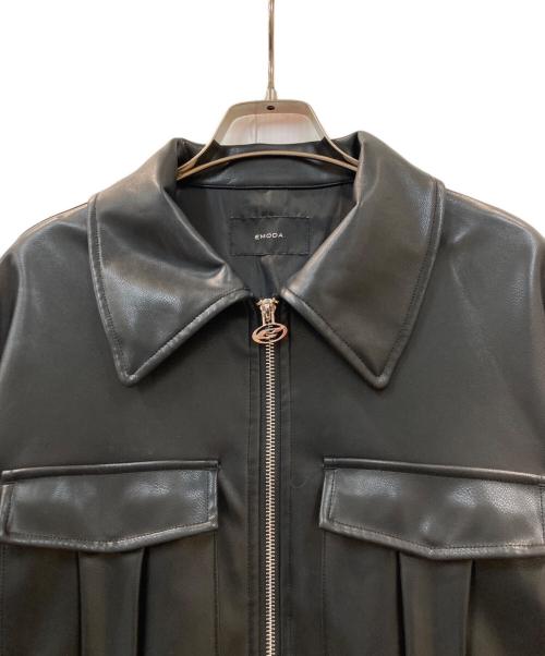 EMODA（エモダ）EMODA (エモダ) フェイクレザーオーバーブルゾン ブラック サイズ:Freeの古着・服飾アイテム