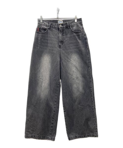 9090（9090）9090 (9090) OG Logo Painted Denim Pants ブラック サイズ:Lの古着・服飾アイテム