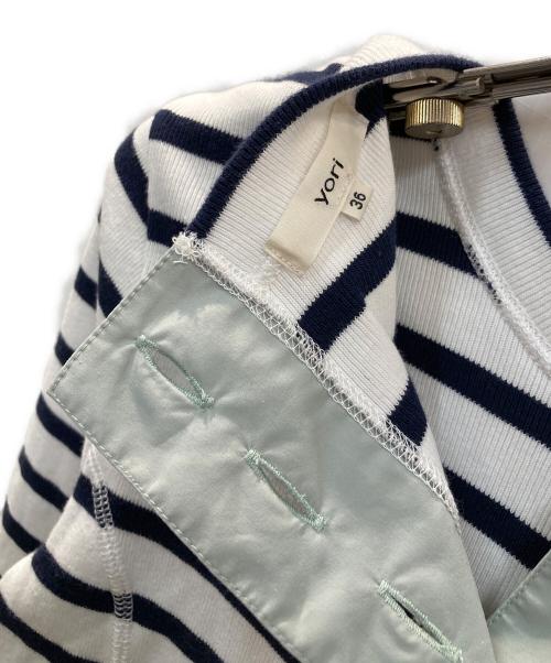 YORI（ヨリ）yori (ヨリ) マリブボーダーカットソー ネイビー×ホワイト サイズ:36の古着・服飾アイテム