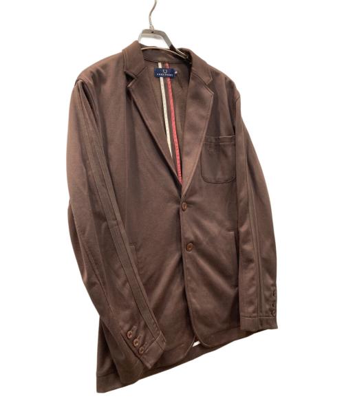 FRED PERRY（フレッドペリー）FRED PERRY (フレッドペリー) ジャージテーラードジャケット ブラウン サイズ:Mの古着・服飾アイテム
