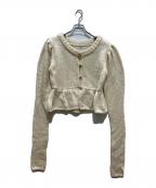 Andequalアンドコール）の古着「gold button puff sleeve knit」｜ベージュ