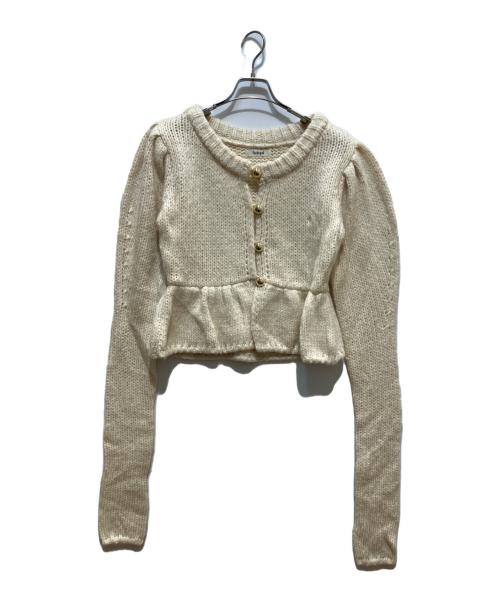 Andequal（アンドコール）andequal (アンドコール) gold button puff sleeve knit ベージュ サイズ:FREEの古着・服飾アイテム