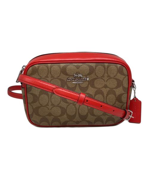 COACH（コーチ）COACH (コーチ) ジェイミー カメラ バッグ・シグネチャー レッド×ブラウンの古着・服飾アイテム