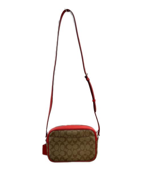 COACH（コーチ）COACH (コーチ) ジェイミー カメラ バッグ・シグネチャー レッド×ブラウンの古着・服飾アイテム
