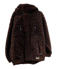 WACKO MARIA（ワコマリア）の古着「LEOPARD BOA FLEECE HOODED JACKET レオパード ボアフリース フーデッドジャケット」｜ブラウン×ブラック
