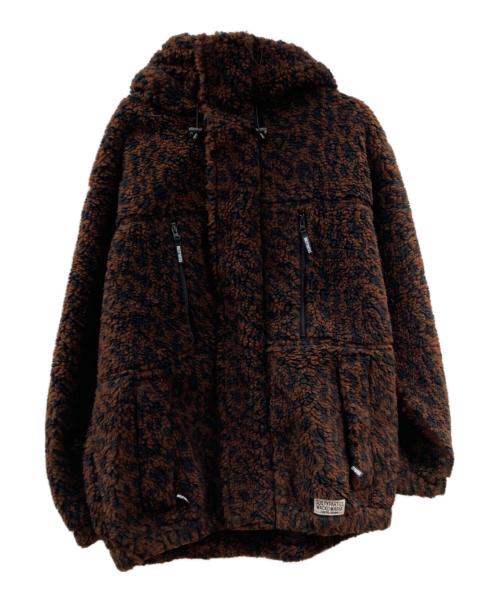 WACKO MARIA（ワコマリア）WACKO MARIA (ワコマリア) LEOPARD BOA FLEECE HOODED JACKET レオパード ボアフリース フーデッドジャケット ブラウン×ブラック サイズ:XLの古着・服飾アイテム
