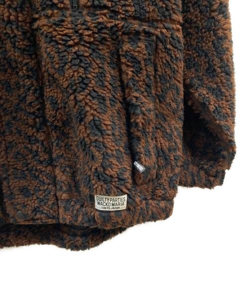 WACKO MARIA（ワコマリア）WACKO MARIA (ワコマリア) LEOPARD BOA FLEECE HOODED JACKET レオパード ボアフリース フーデッドジャケット ブラウン×ブラック サイズ:XLの古着・服飾アイテム