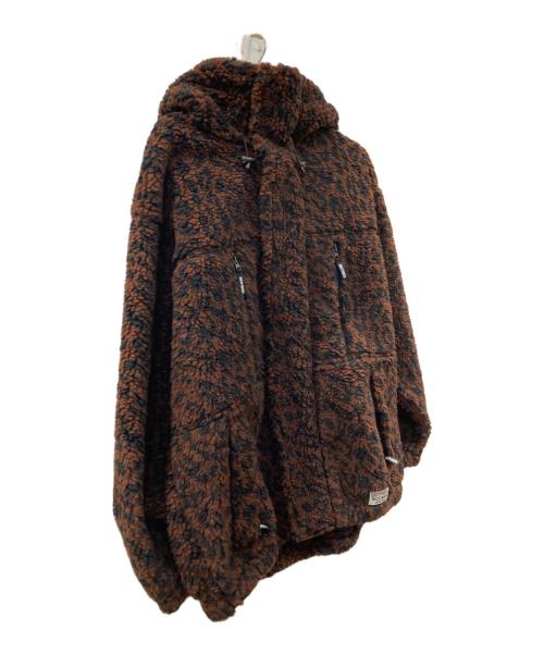 WACKO MARIA（ワコマリア）WACKO MARIA (ワコマリア) LEOPARD BOA FLEECE HOODED JACKET レオパード ボアフリース フーデッドジャケット ブラウン×ブラック サイズ:XLの古着・服飾アイテム