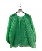 BALLSEYボールジィ）の古着「ドットフラワージャカード ボリュームギャザープルオーバー」｜グリーン